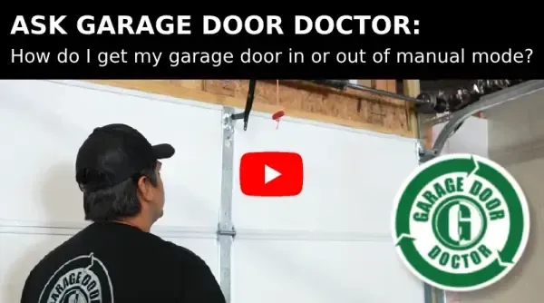 Man standing inside in front of garage door