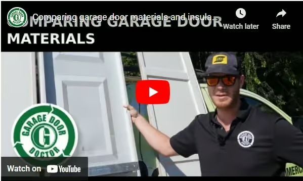 Man standing outside in front of garage door panels
