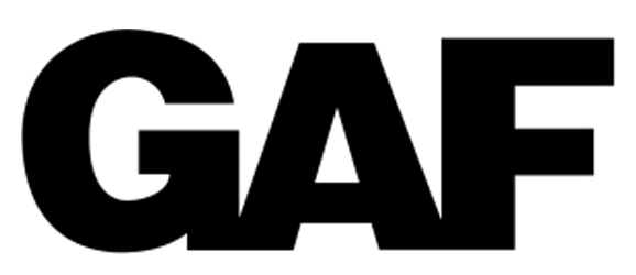GAF logo in black text on a white background.