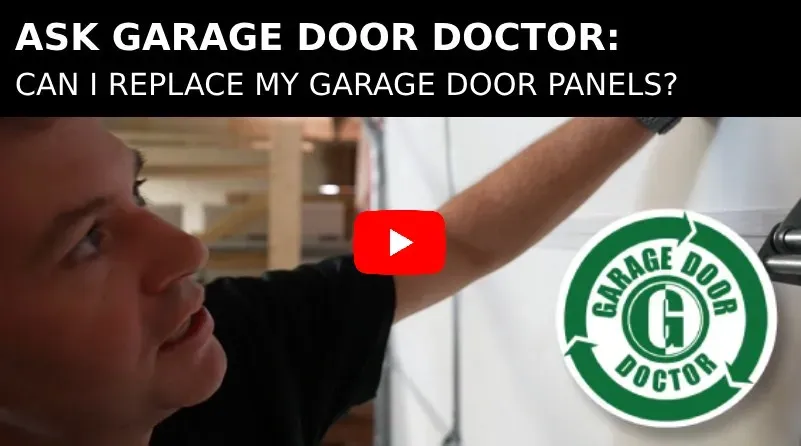 man standing next to garage door panels
