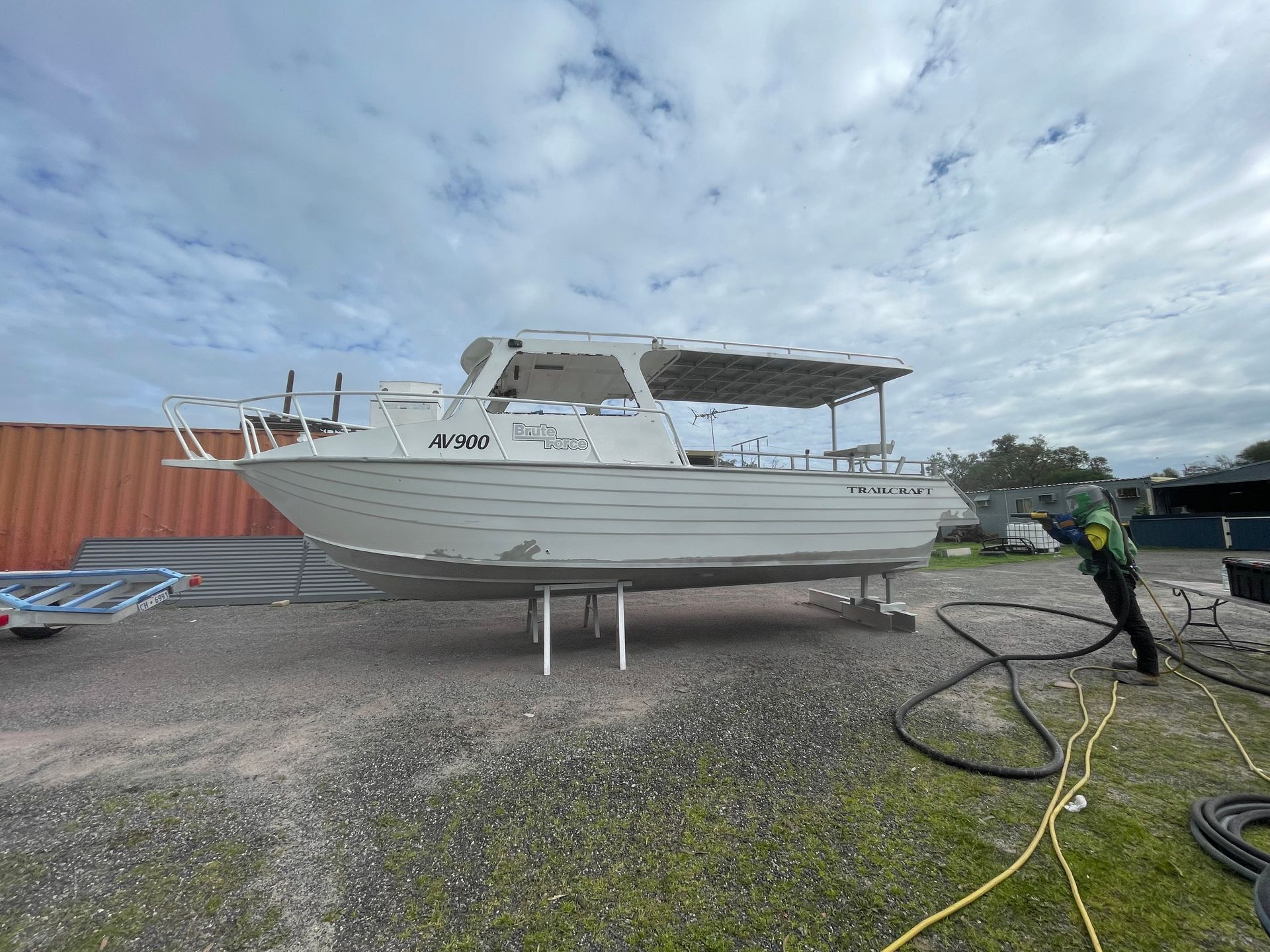 An old boat in need of repair.