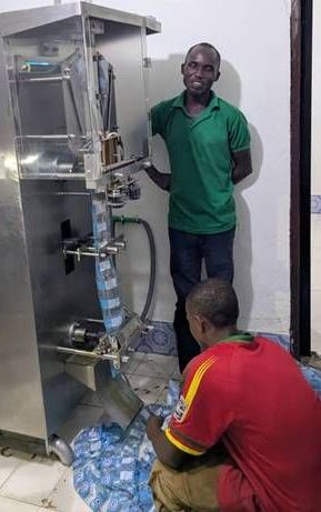 residents in CAR packaging water