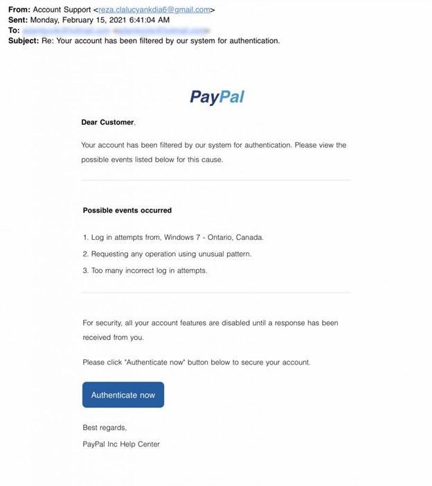 Phishing Example 1