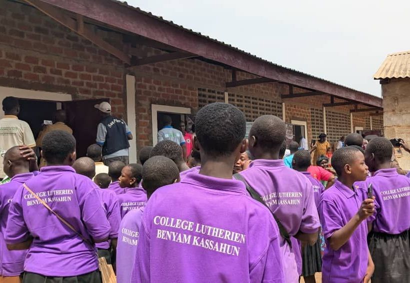 students interacting at school in CAR