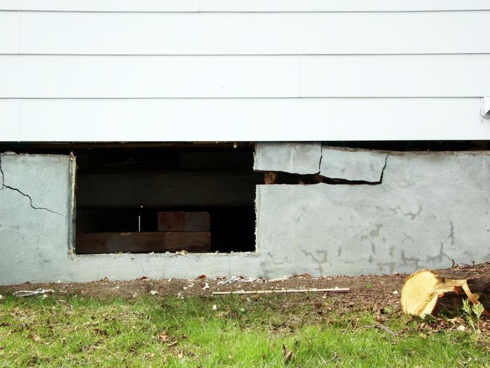 cracks in the concrete
