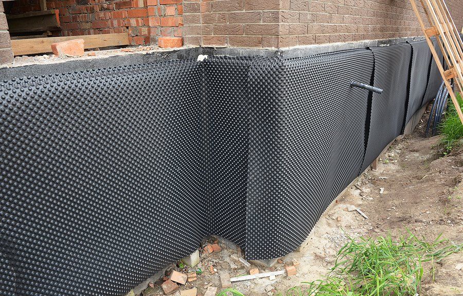 wall waterproofing under installation