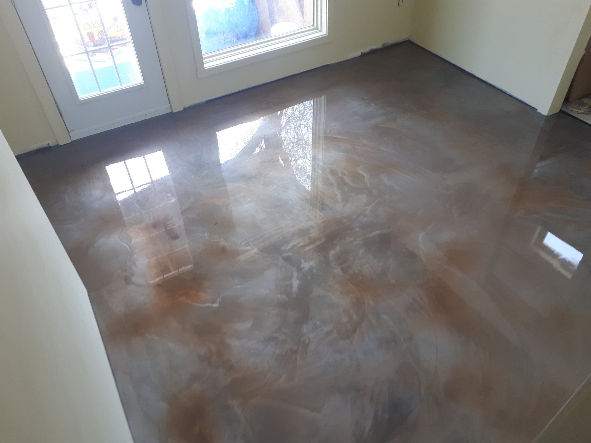 Garage Epoxy Floor in New Brunswick, completed by Trademark Coatings