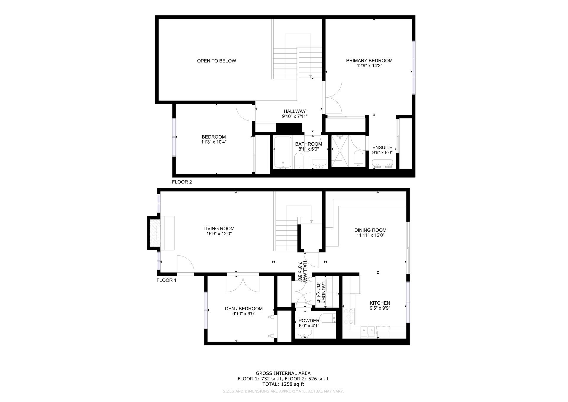 A black and white floor plan of a house.