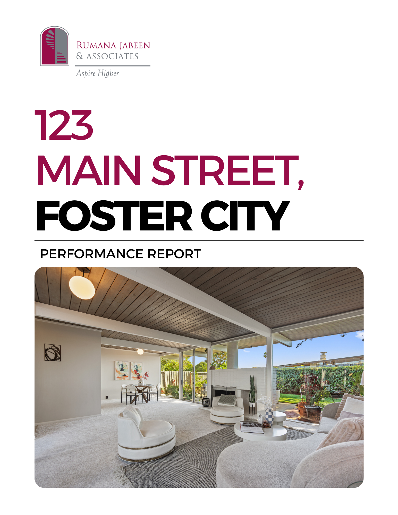 A performance report for 123 main street foster city