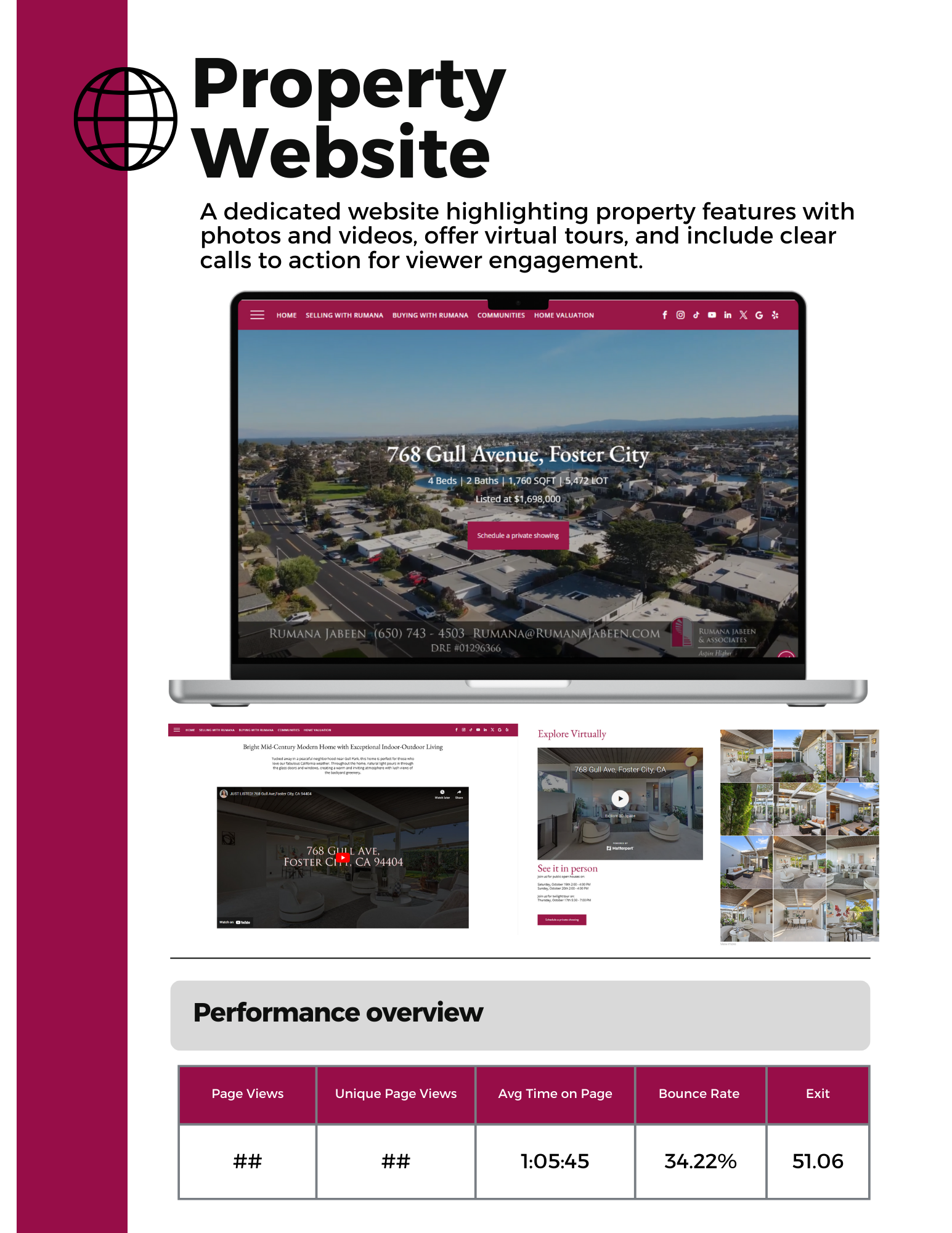 A property website brochure with a laptop computer on it.
