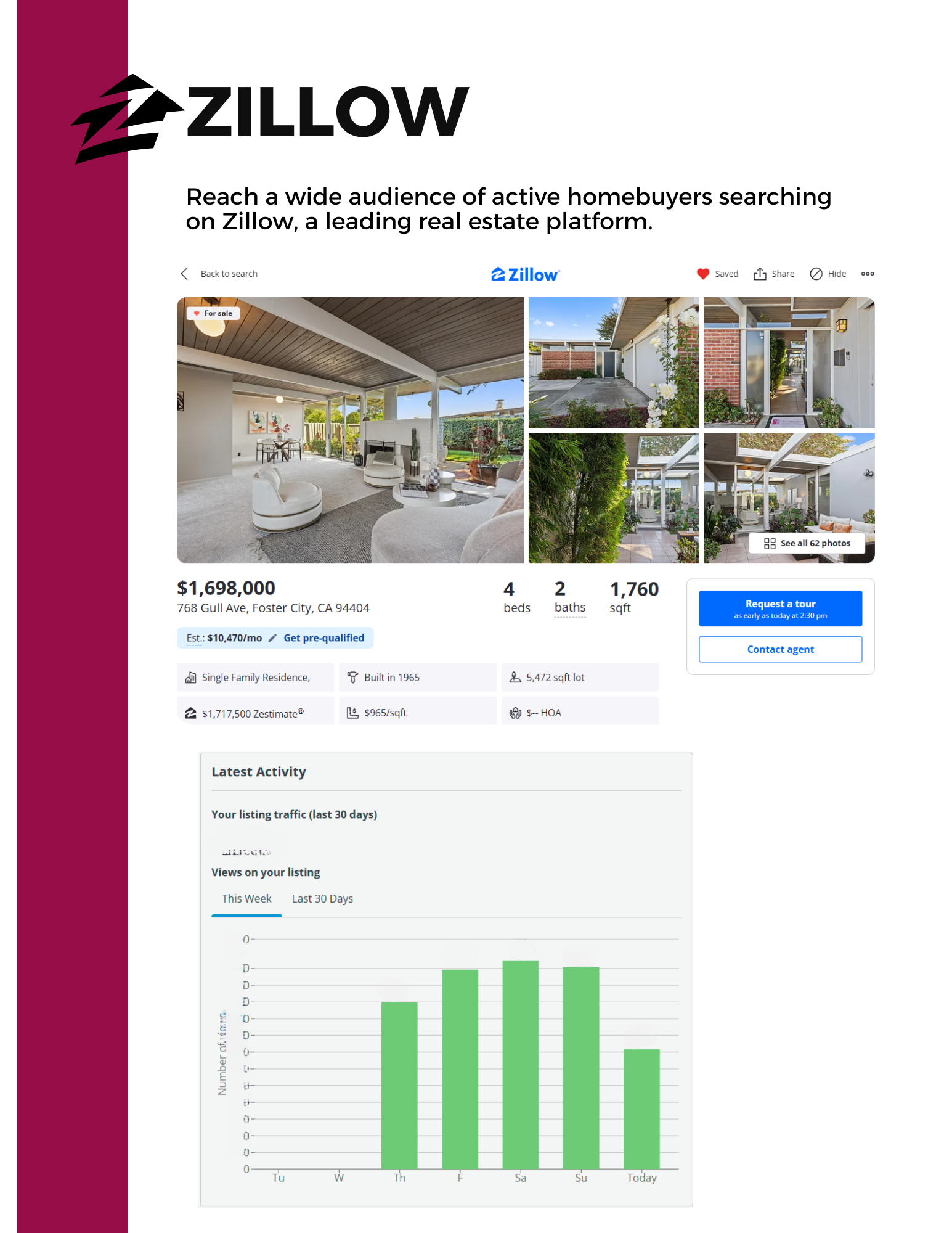A screenshot of a real estate listing on zillow.