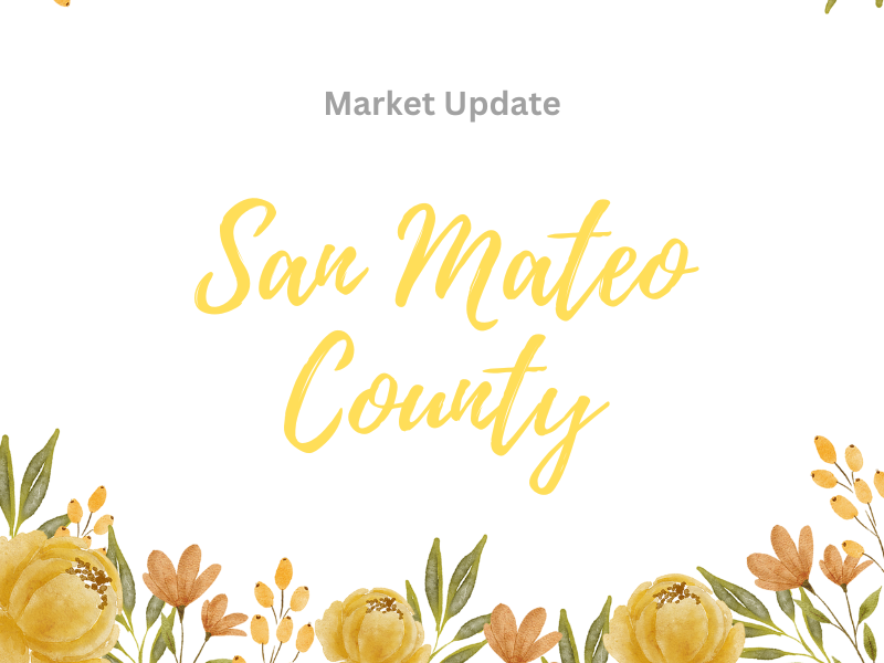 A market update for san mateo county with flowers in the background
