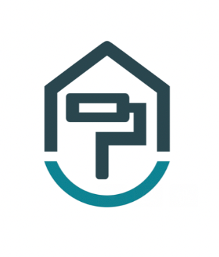 A logo of a house with the letter p inside of it.