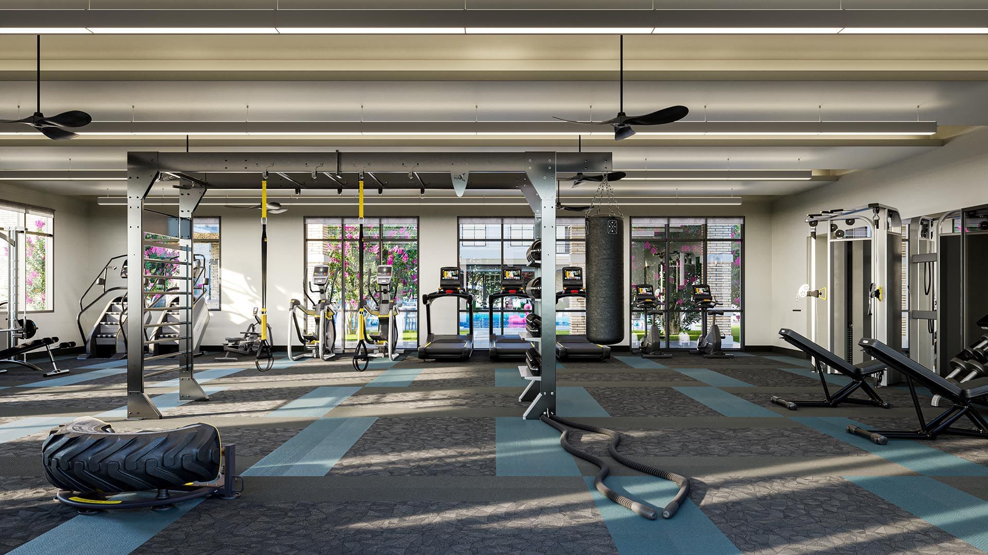 Gym at The Rowan in Knoxville, TN.