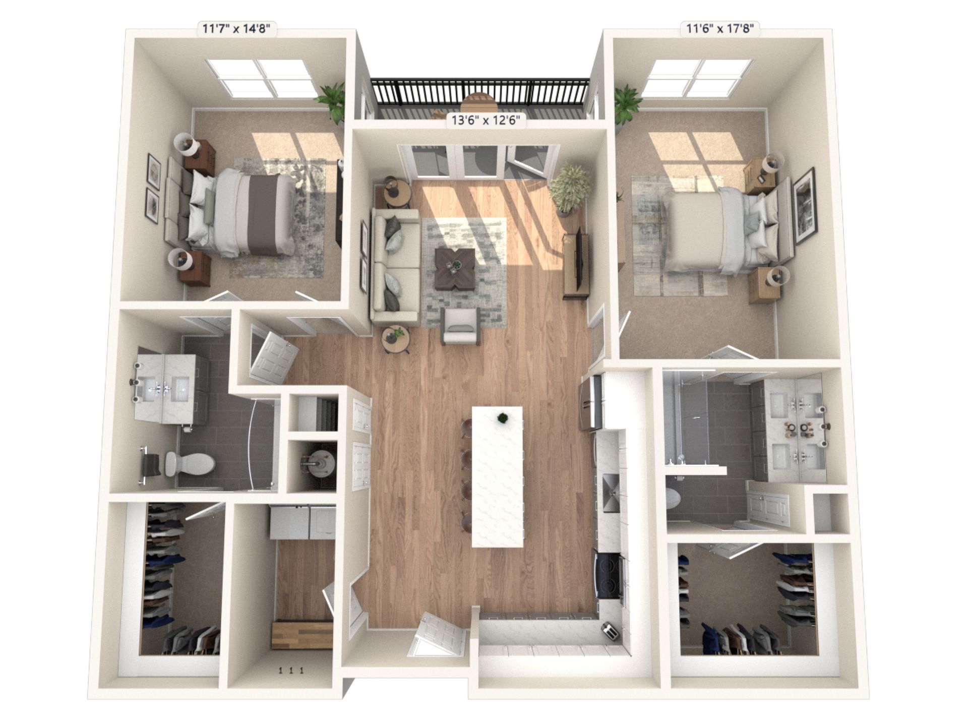 It is a 3d floor plan of a house.
