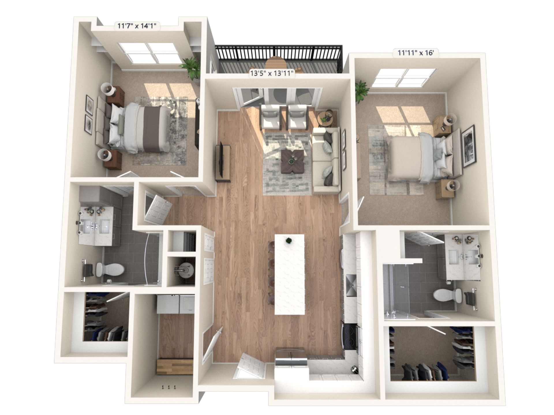 It is a 3d floor plan of a house.