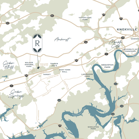 Map of The Rowan's location.