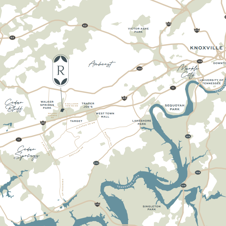 Map of The Rowan's location.