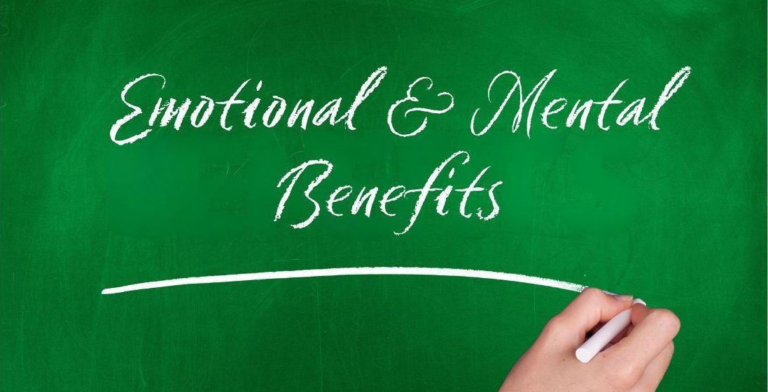 Emotional and Mental benefits on a chalkboard