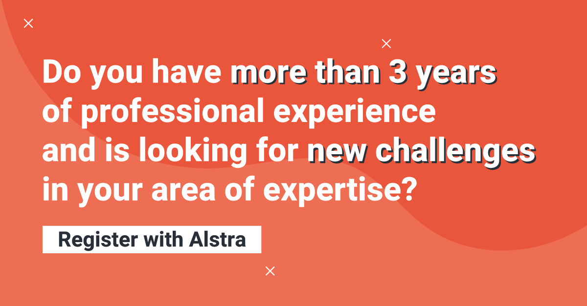 A poster that says `` do you have more than 3 years of professional experience and is looking for new challenges in your area of expertise ? ''