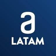The latam logo is on a blue background.