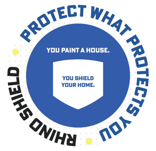 A blue circle with a shield in the middle that says `` protect what protects you ''.