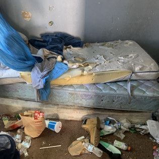 Dirty, messy bedroom