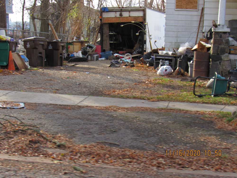 A photo of a messy yard was taken on december 30th