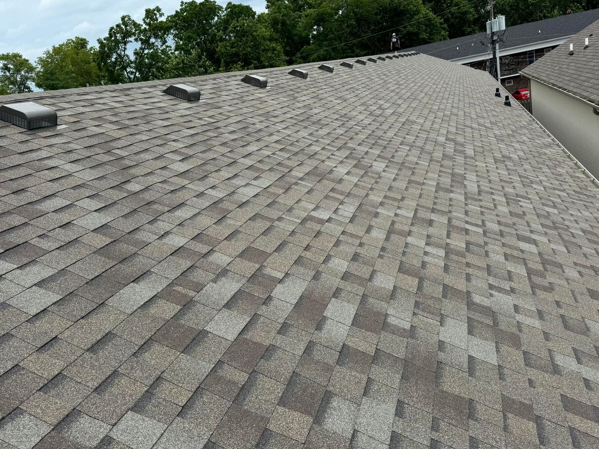 A roof with a lot of shingles on it