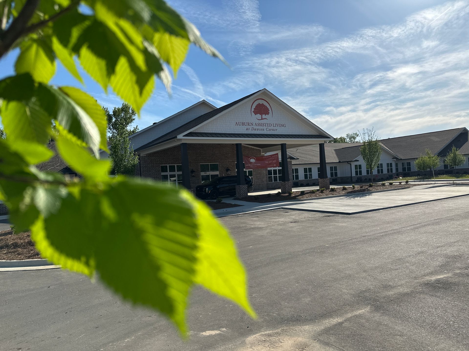 An aerial view of a the new assisted living facility at Dawson's Corner under construction.