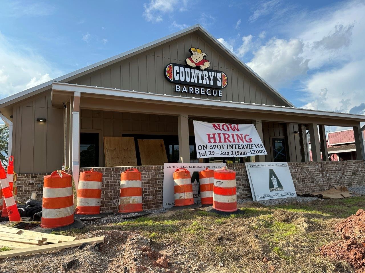 A country 's barbecue restaurant is being remodeled.