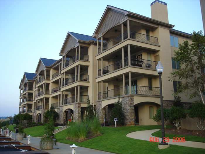 A large apartment building with a lot of balconies