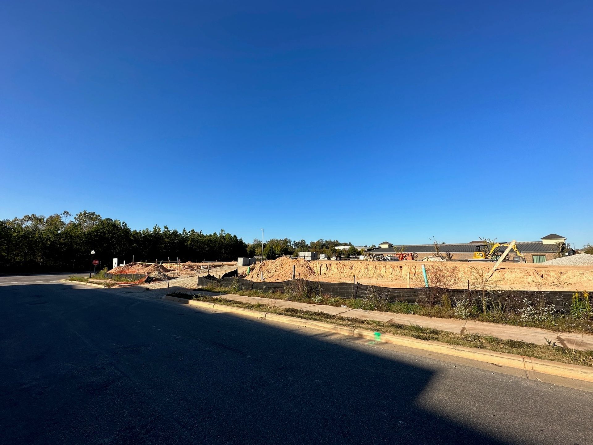 A construction site with a blue sky in the background.