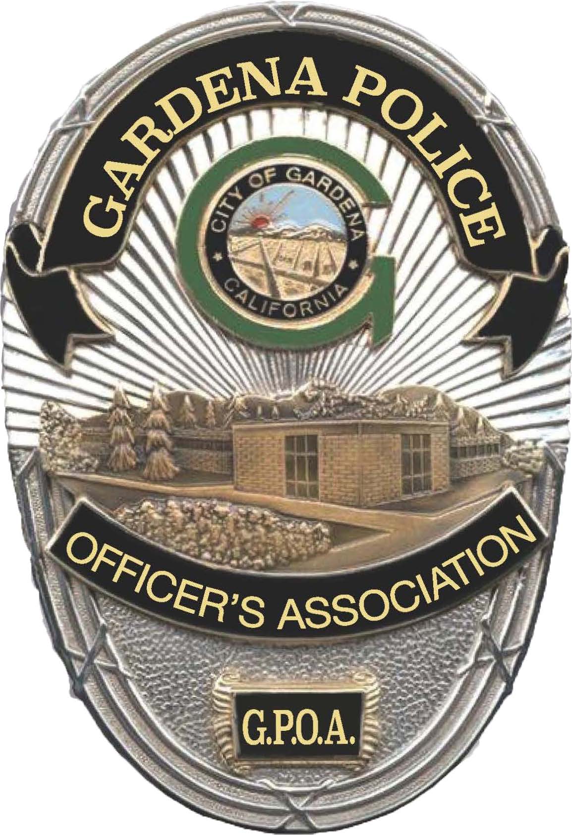 A badge for the gardena police officer 's association
