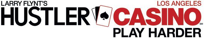 The logo for larry flynt 's hustler casino play harder