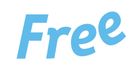 The word free is written in blue letters on a white background.