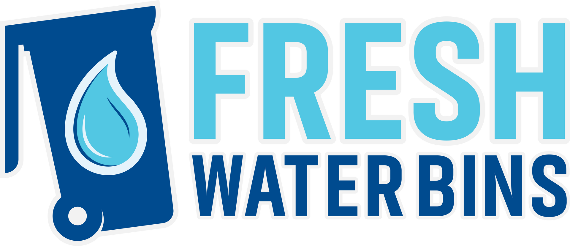 A logo for fresh water bins with a drop of water on it.