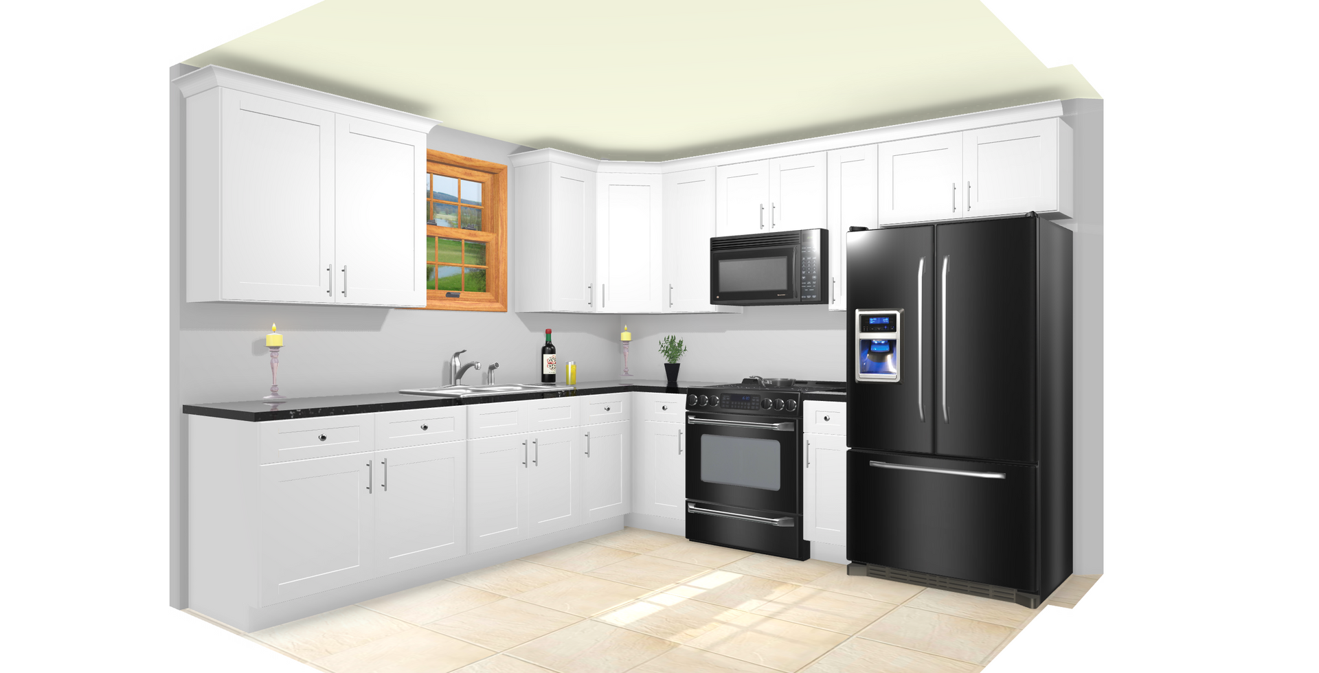 10x10 White Shaker Kitchen Cabinets Design, Starting @ $3500