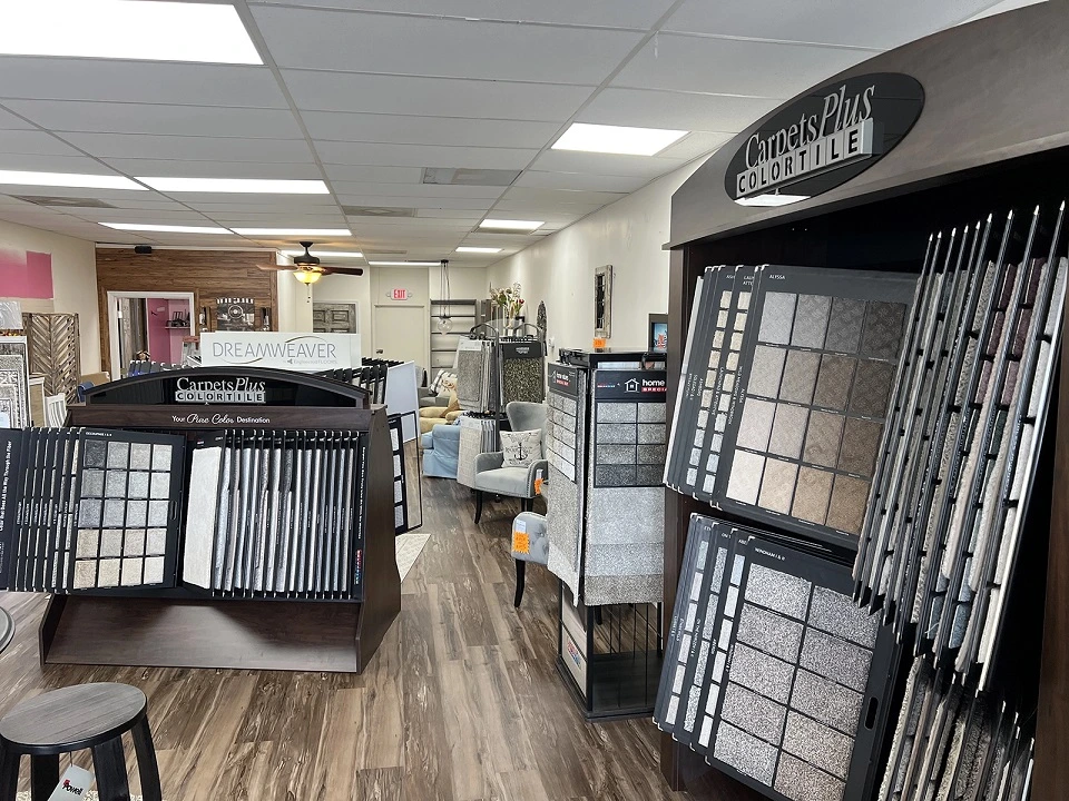 A tile store with a lot of tiles on display.