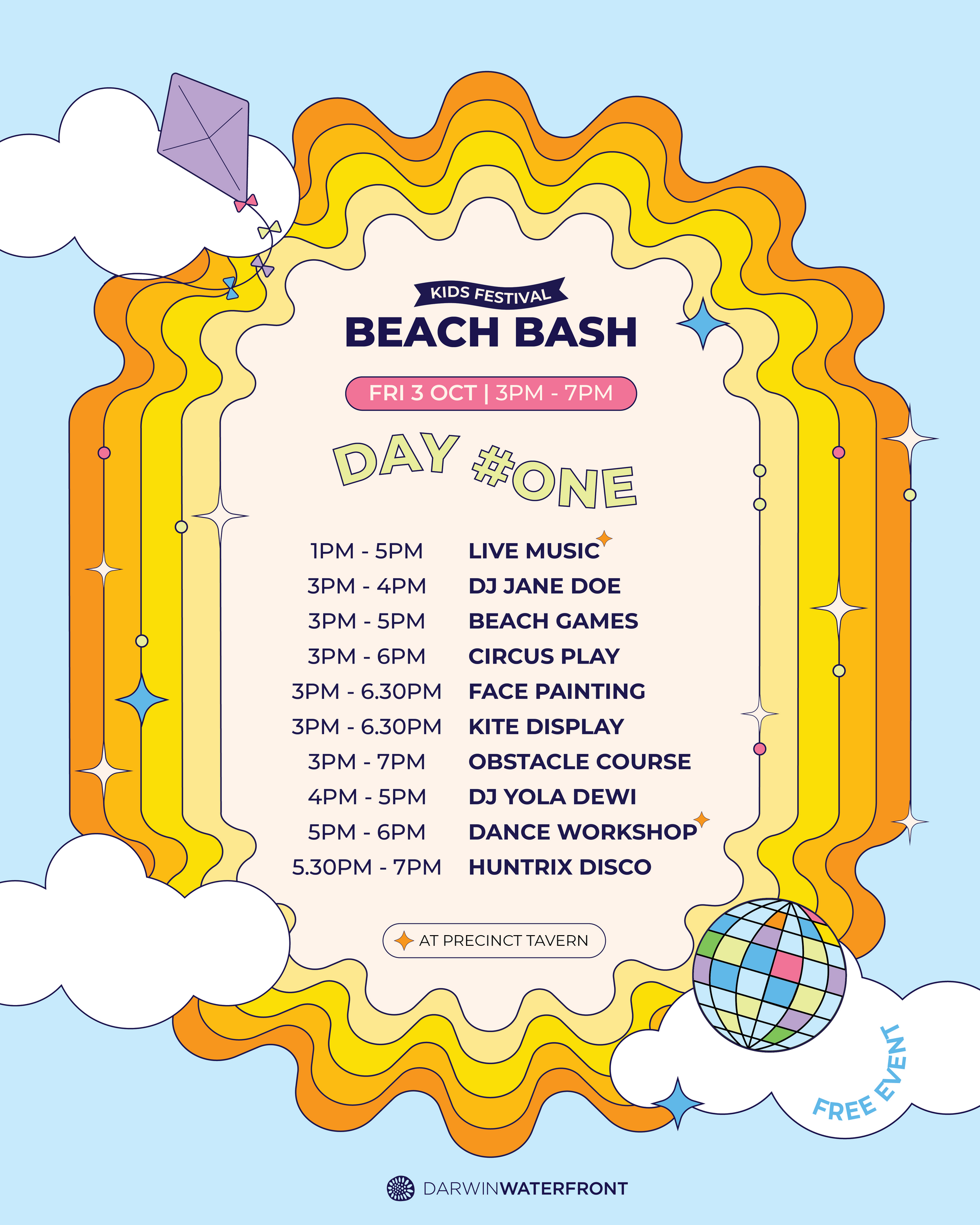 Beach Bash Day One Program of activities