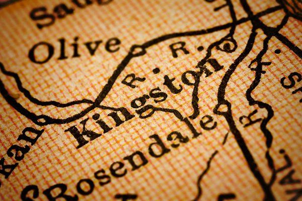 A vintage map of Kingston, NY.