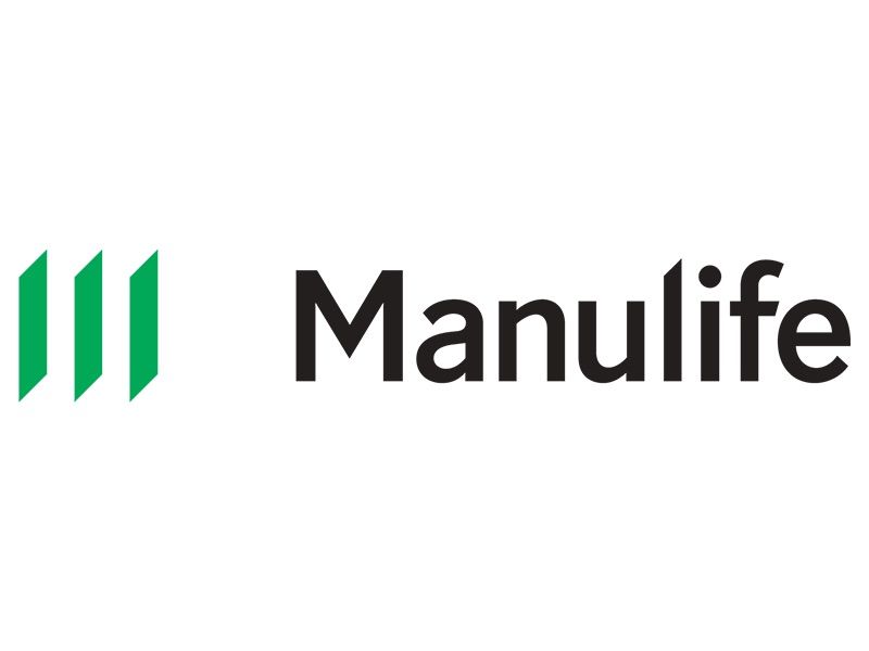 The manulife logo is black and green on a white background.