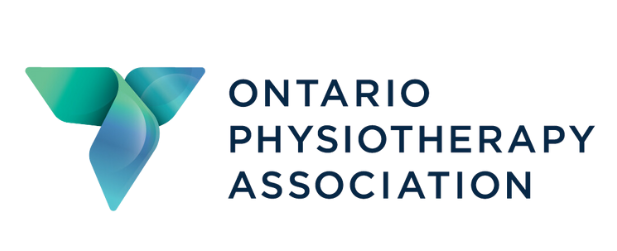 The ontario physiotherapy association logo is a blue and green triangle.