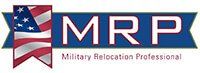 The logo for mrp military relocation professional has an american flag on it.