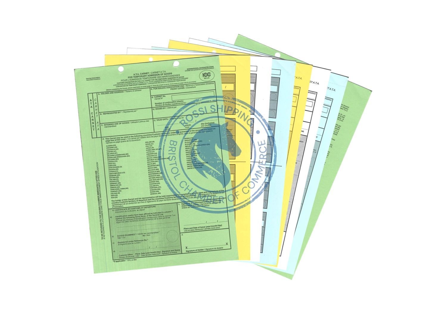 An ATA Carnet used for customs clearance for temporary export and re-import of specialist goods