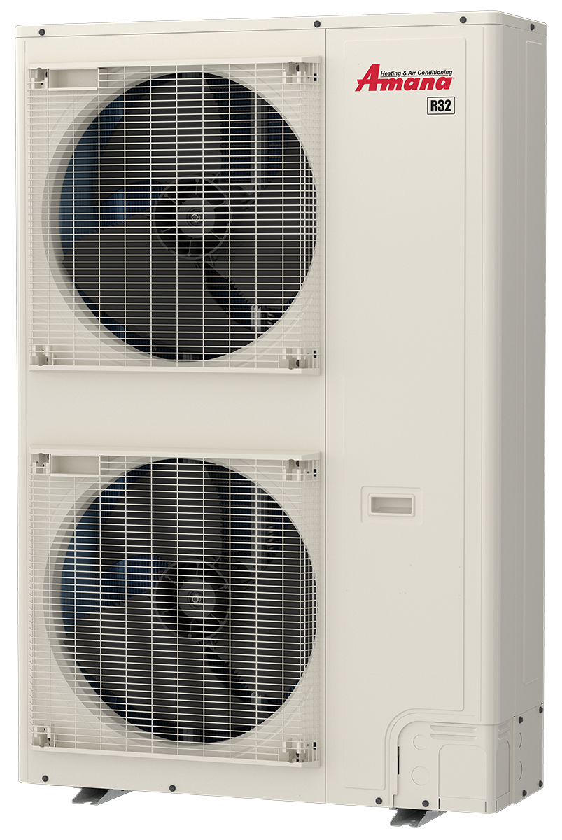 A goodman air conditioner is shown on a white background.