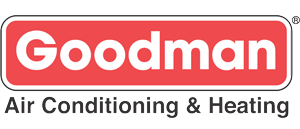 Goodman Air Conditioning & Heating logo in red and white.