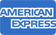 The american express logo is on a blue background.