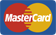 A close up of a mastercard logo on a blue background