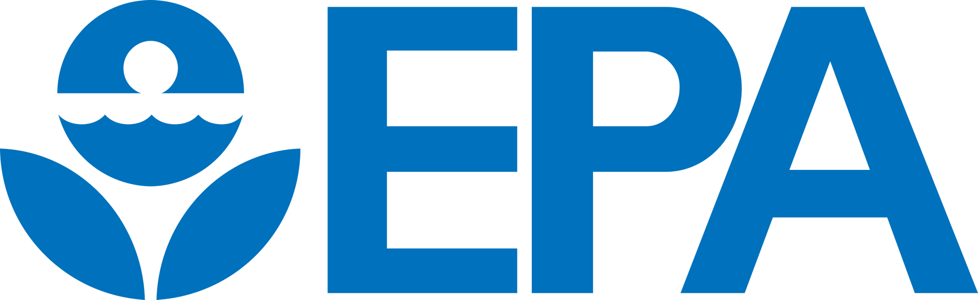 A blue epa logo with a flower in the middle